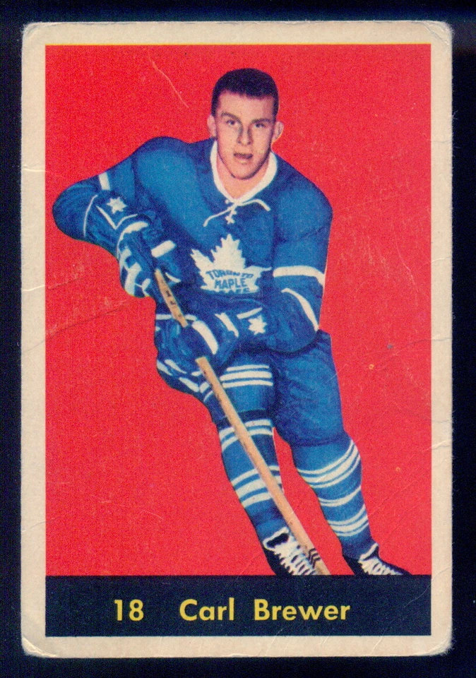 1960-61 PARKHURST NHL HOCKEY #18 Carl Brewer VG-EX Toronto Maple Leafs Card - Image 1 of 2