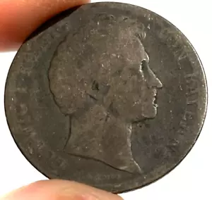 Moneda de 1/2 florín Luis I de plata de los Estados alemanes del Reino de Baviera c. 1838 - Imagen 1 de 2