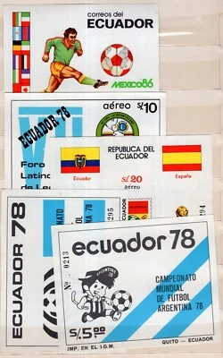 ECUADOR LOT, SOCCER, 9 DIFFERENT BLOCKS, MNH - Image 1 of 2