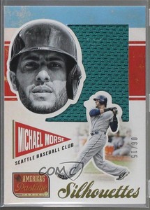 2013 Panini America's Pastime Silhouettes Materials Gold /15 Mike Morse Michael