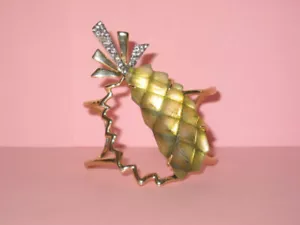 Designer Alexis Bittar ~ Abstract Gold Plate & Lucite Pineapple Cuff Bracelet - Picture 1 of 3