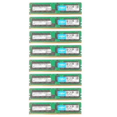 Crucial 256GB 8X32GB 2666MHz DDR4 PC4-21300 ECC Registered Memory CT32G4RFD4266 - Image 1 of 4