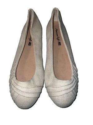 Sapatos femininos American Eagle Outfitter 9W sapatilhas de balé conforto bege slip on - Imagem 1 de 4