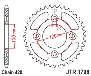 JT RITZEL HINTEN STAHL JTR1798.47 YAMAHA YZ 65 18-24 - Bild 1 von 3