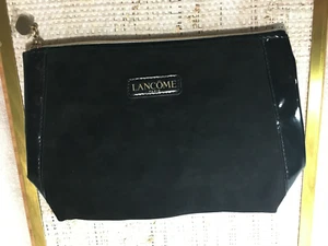 VTG Lancome Paris Black Velvet Women's Make Up Bag Clutch Travel Size - Picture 1 of 8