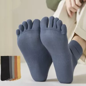 Herren Crew fünf Finger Zehen elegante Arbeit klassische Knöchel Wade Sport Arbeitssocken 5 Paar - Bild 1 von 16