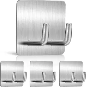 4Pcs Shower Hooks for inside Shower Razor Holder, Stainless Steel Shower Hanger - Picture 1 of 9