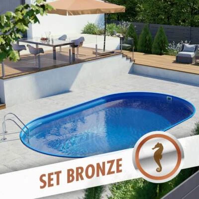Ovalpool Set BRONZE 8,00 x 4,00 x 1,20 m zum komplett eingelassenen Einbau - Bild 1 von 4