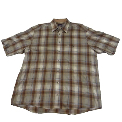 Casa Moda Sports Vintage Button Shirt Men XL 43 44 Brown Plaid Retro Preppy 48" - Image 1 of 4