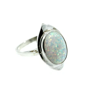 Anillo de ópalo reconstituido de plata esterlina talla M en caja de regalo - Imagen 1 de 3