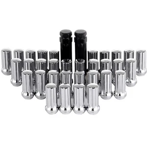 32pcs Chrome 7 Spline Thread 14mmx1.5 Lug Nuts + 2 Keys For Jeep Grand Cherokee - Picture 1 of 5