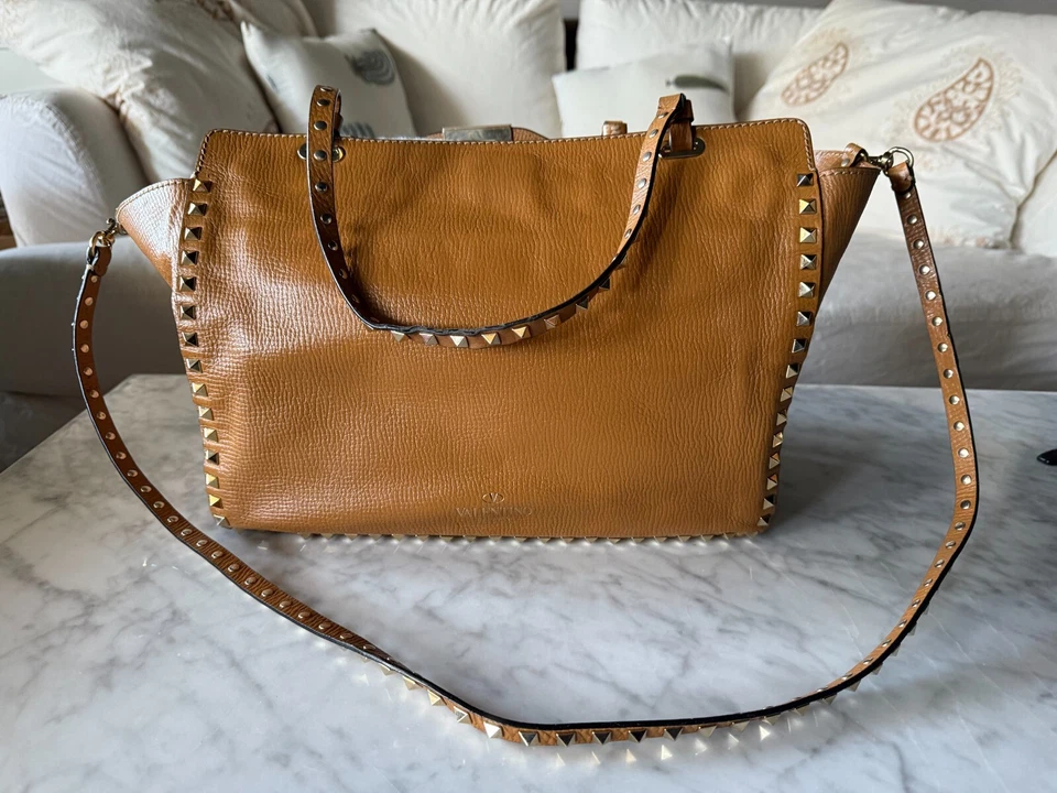 VALENTINO Rockstud Camel color Tote Bag - Preowned - Image 1 of 4