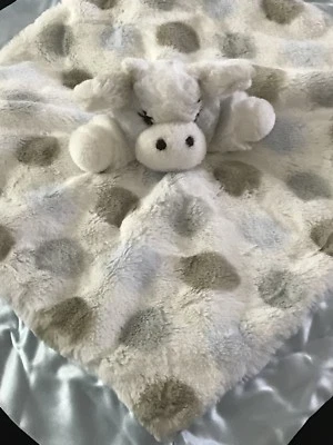 Manta de seguridad para bebé de felpa suave visón vaca lunares azul pequeña jirafa Foto 1 de 4