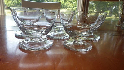 Clear Crystal Sherbet Champagne Glasses Dessert Squared bottom round top 5 5.5oz - Image 1 of 4
