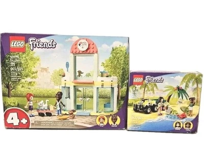 LEGO Friends Pet Clinic 41695 & Turtle Protection Vehicle 41697 Building Set Lot - Image 1 of 4