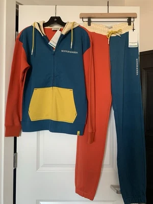 NWT Women’s Scotch & Soda Colorblock Full Zip Hoodie and Sweatpants.  XS. - Image 1 of 4