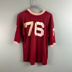 True Vintage 60s 70s Russell? Red\White Football Jersey M #76 Laconia NH No Tags - Picture 1 of 14