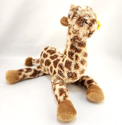 Steiff 毛绒长颈鹿填充豆豆 13 英寸软盘腿棕色棕褐色小号 — 第 1/4 张图片