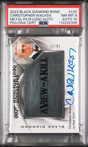 Logo film métal James Bond diamant noir 23 UD Auto Christopher Walken PSA 8/10 - Photo 1 sur 2