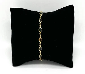 Modeschmuck Armband, Vergoldet, simulierte Diamanten, 19 cm lang, 5 mm breit - Bild 1 von 2