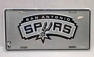 Targa vintage (NUOVA/NOS) San Antonio Spurs argento/metallo nero NBA - Foto 1 di 4