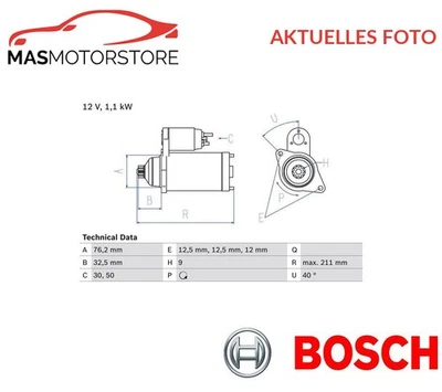 MOTOR ANLASSER STARTER BOSCH 0 986 017 830 P NEU OE QUALITÄT - Image 1 of 4