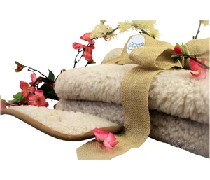 Sheep Dreams Schafwolldecke 100% Merino Schurwolle (Beige,120cm x 160cm) - Bild 1 von 3