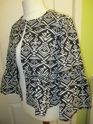 BNWT WOMENS DESIGNER JACKET BY SUNSHINE SOUL UK SIZE 14 BLACK & WHITE - Image 1 of 4