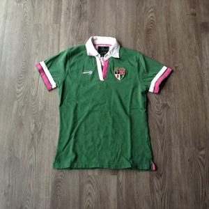 Vintage Lansdowne Ireland Sports Green And Pink Women’s Rugby Polo Sz 14 - Picture 1 of 7
