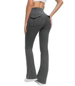 Women's Flared Leggings with Pockets Women's Fitness Butt Lifting Fitness Yog... - Picture 1 of 9