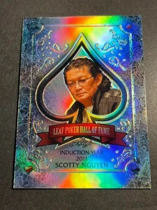 2011 Leaf REFRACTOR POKER PROOF MISSING AUTO & # Hall of Fame Scotty Nguyen - Picture 1 of 2