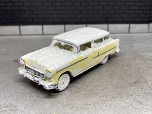 1955 Chevy 210 Wagon Snow Covered 1/64 Diecast Custom Car For Winter Diorama - Picture 1 of 16