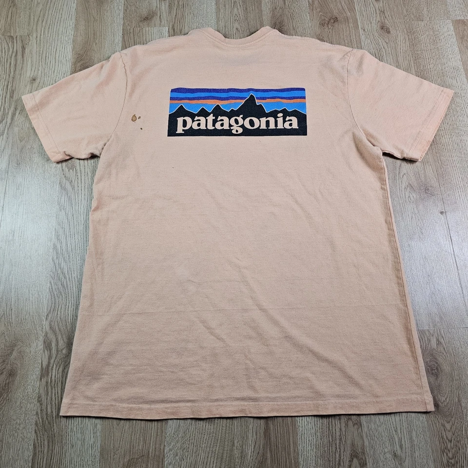 Patagonia Shirt Adult Large Salmon Cool Hiking Outdoors Responsibili-Tee Men - Image 1 of 4