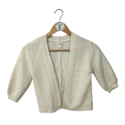 Gymboree 奶油纹理针织短开衫毛衣 4T 5T 6 女孩 — 第 1/4 张图片