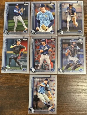 2025 Topps Chrome Tampa Bay Rays Full Team Set 7 Cards Misner, Driscoll Rookies - Image 1 of 4