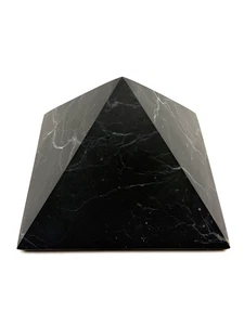 Schwarze Schungit Pyramide 90 mm/3,54 Zoll Zoll unpoliert Erdung Energie Stein - Bild 1 von 3