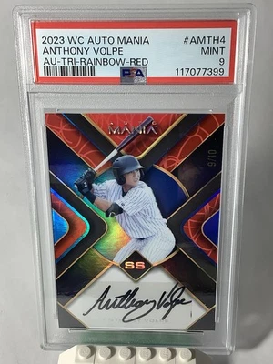 2023 Wild Card Auto Mania Tri-Rainbow Red /10 Anthony Volpe Rookie Auto RC - Image 1 of 3