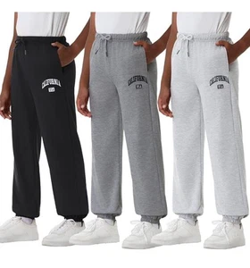 EXARUS 3 Pack Boys Sweatpants Elastic Waist Athletic Print w Pockets Jogger 12Y - Picture 1 of 4