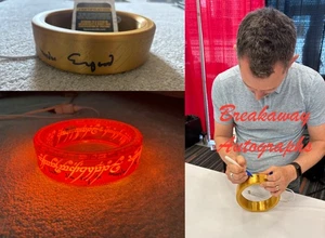 Anillo impreso en 3D firmado por Elijah Wood prueba exacta certificado de autenticidad JSA automático Señor de los Anillos - Imagen 1 de 8