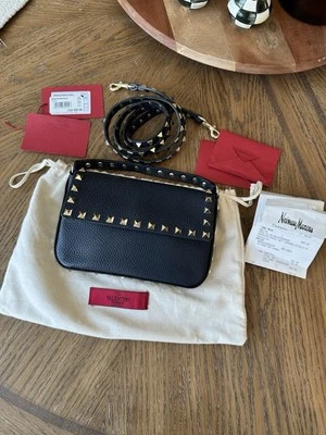 VALENTINO GARAVANI ROCKSTUD VITELLO  CALFSKIN POUCH CROSSBODY CLUTCH BAG PURSE - Image 1 of 4