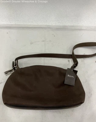 Bolso de hombro de cuero liso marrón para mujer Legacy mediano plateado herrajes cremallera Foto 1 de 3