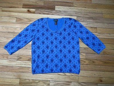 Pullover Ralph Lauren Informal Floral Manga 3/4 Cuello Redondo Azul Talla XL Foto 1 de 4