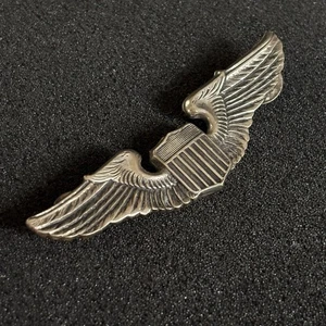 ORIGINAL WWII USAAF ESCASO ESTERLINA 3” ALAS PILOTO PATRÓN BEVERLYCRAFT 10 kgf - Imagen 1 de 7