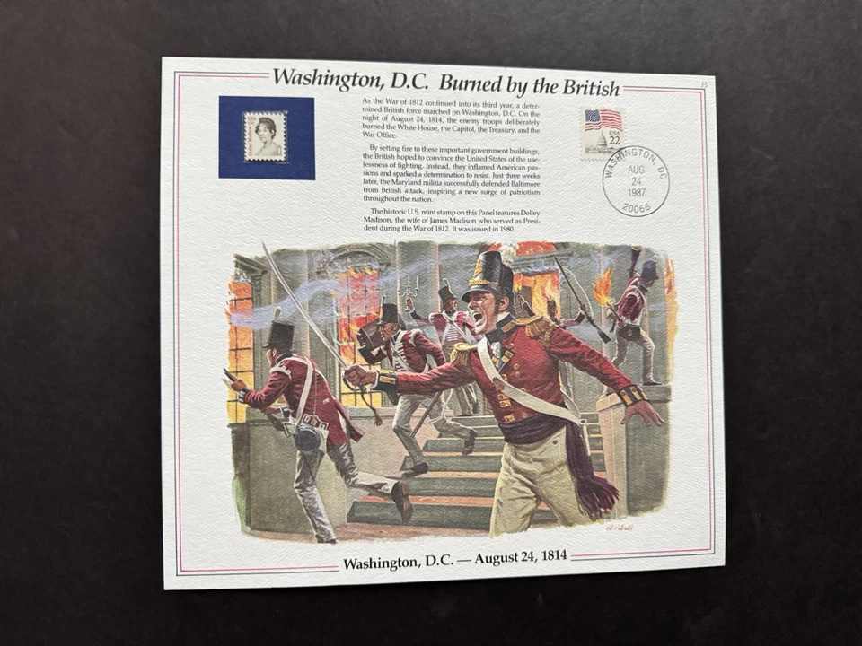 1980s US History Event Panel (033) +Washington DC Burned by  the British #1822 - Image 1 of 1