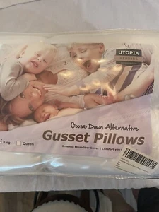 Gusset Bed Pillows Pack of 2 for Sleeping King &  Queen Size Utopia Bedding - Picture 1 of 3