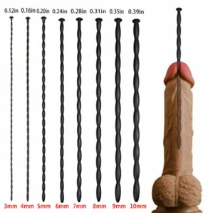 Male Flexible Urethral Penis Plug Multi Bead Silicone Prostate Massages Set BDSM - Picture 1 of 14