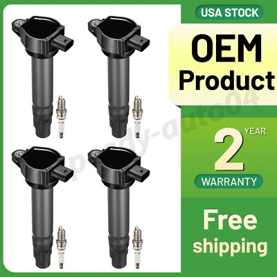 Set of 4 Ignition Coil Pack and Spark Plug For 2007-2016 Jeep Compass 2.0L 2.4L Foto 1 de 4