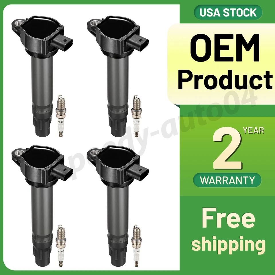 Set of 4 Ignition Coil Pack and Spark Plug For 2007-2016 Jeep Compass 2.0L 2.4L Foto 1 de 4