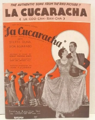 La Cucaracha 1934 Piano Vocal Guitar 1934 Sheet Music Film Soundtrack F2Q - Image 1 of 3