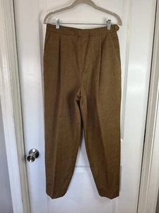 Pantalones de vestir plisados de lana virgen marrón Burberrys para mujer - talla 10 - Imagen 1 de 6